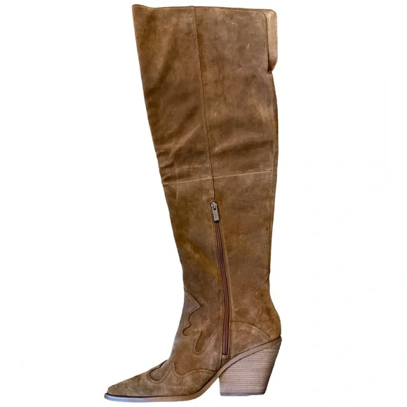 Vince Camuto Tan Suede Over the Knee Boots new in box - Picture 2 of 6